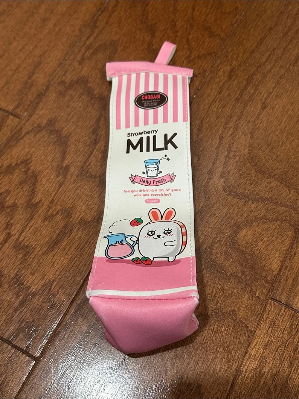 CHOBABI kawaii Strawberry Milk Cartoon Pencil Case - Pink